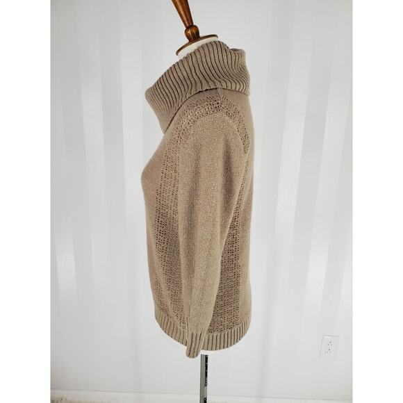 NEW YORK & CO Women's Taupe Cowl Neck Sweater Sz S - Picture 3 of 10